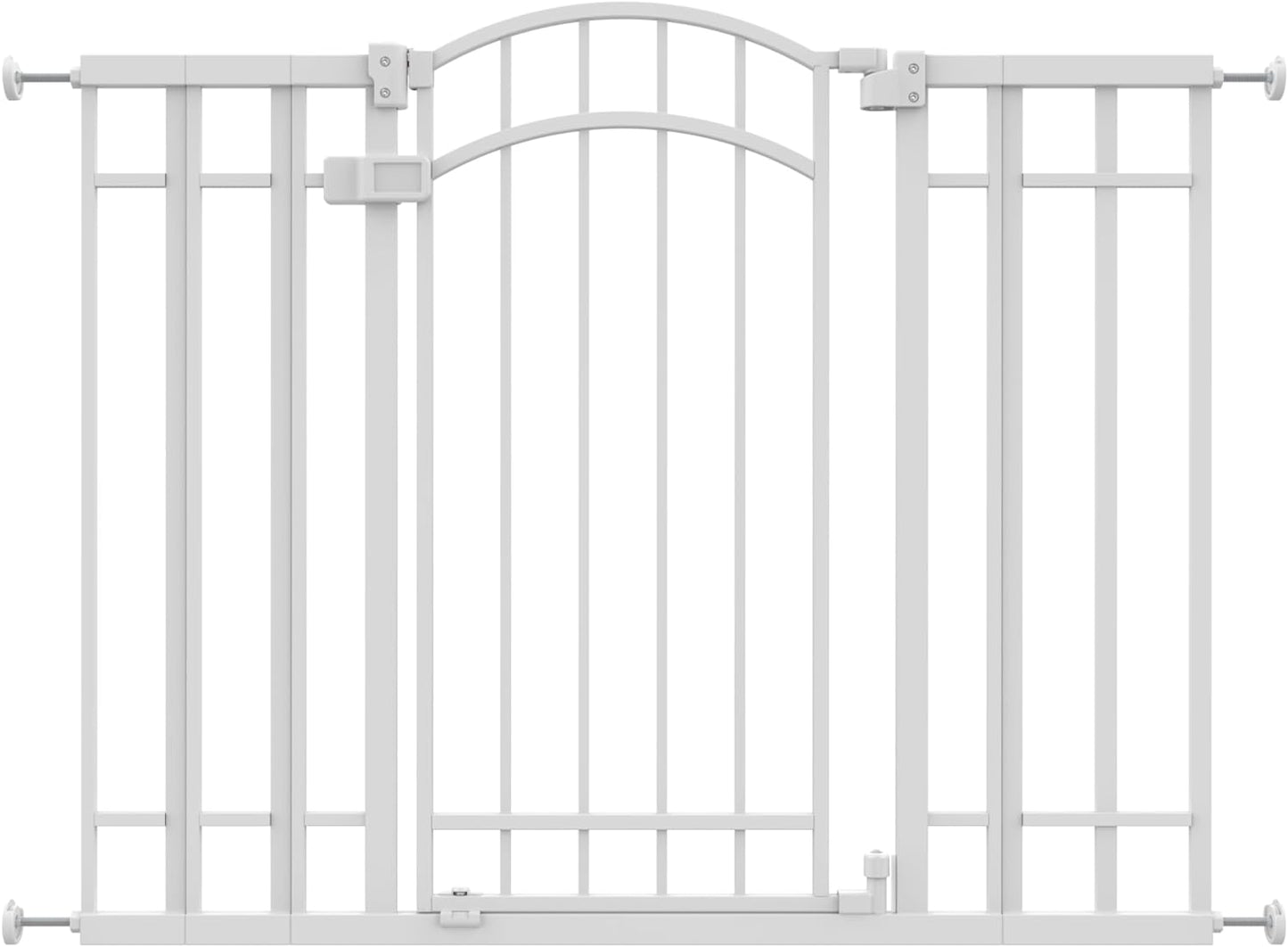 Summer by Ingenuity Doorway 48W Series Safety Pet and Baby Gate, 29'-48' Wide, 36' Tall, Pressure or Hardware Mounted, Install on Wall or Banister in Doorway or Stairway, Auto Close Door - White