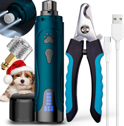 YABIFE Dog Nail Grinder, Dog Nail Trimmers and Clippers Kit, Super Quiet, for Small Large Dogs & Cats Toenail & Claw Grooming,3 Speeds, 1 Extra Grinding Bit