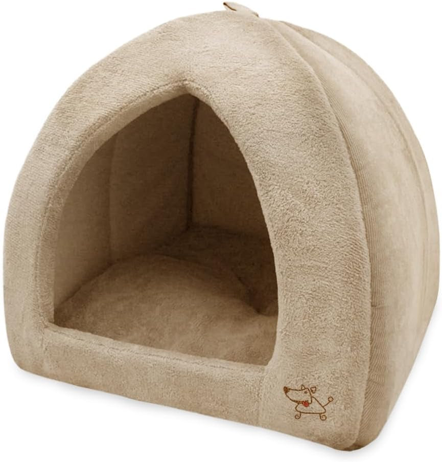 Pet Tent-Soft Bed for Dog and Cat by Best Pet Supplies - Tan, 19" X 19" X H:19"