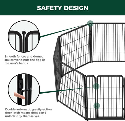 FXW Homeplus Dog Playpen Designed for Indoor Use, 40" Height for Large Dogs, Black│Patented