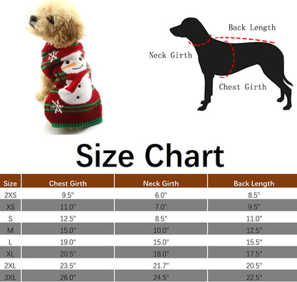 NACOCO Dog Snow Sweaters Snowman Sweaters Xmas Dog Holiday Sweaters New Year Christmas Sweater Pet Clothes for Small Dog and Cat(Snowman,S)