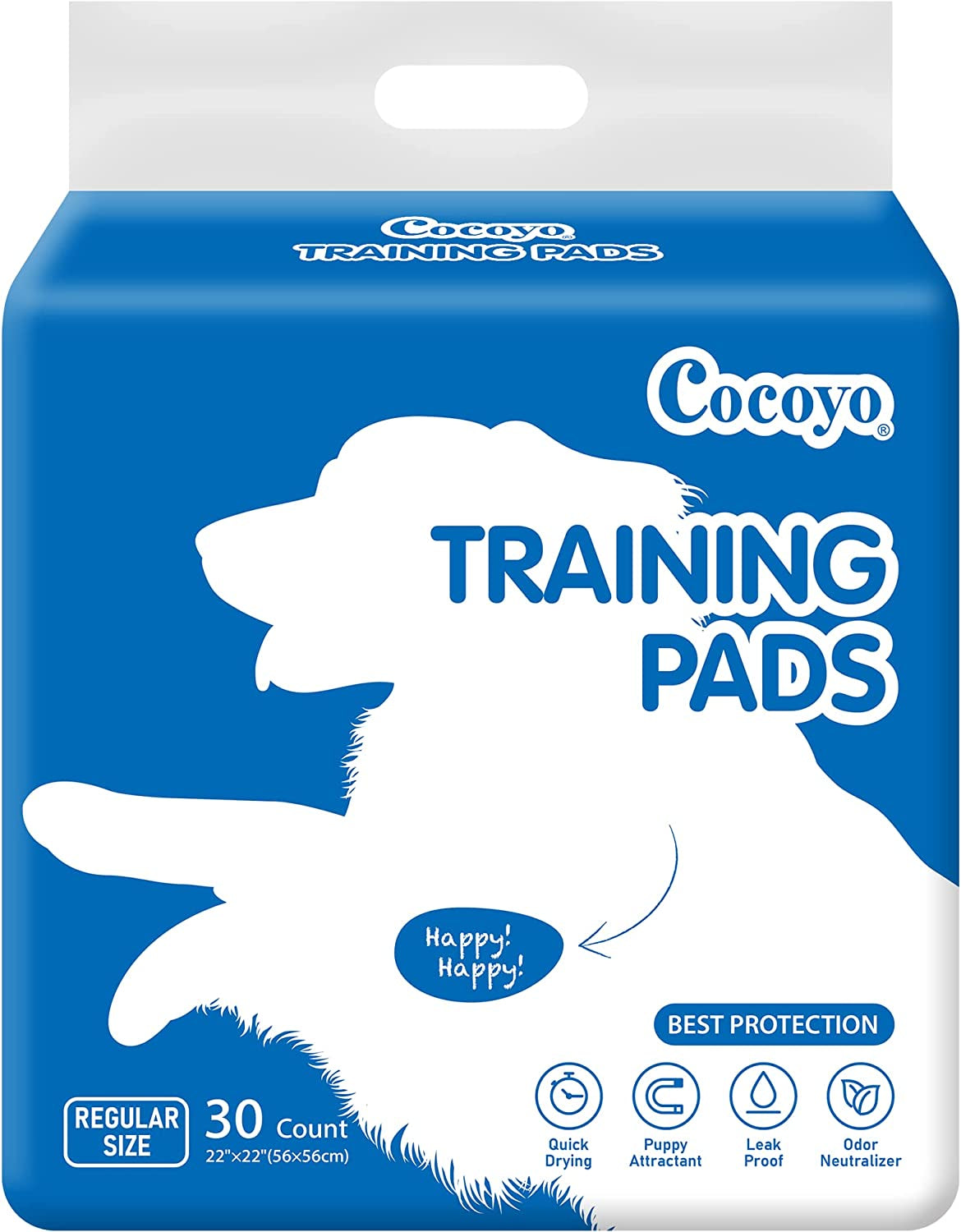 COCOYO Best Value Training Pads 30 Count | Dog Pee Pads | Super Absorbent Puppy Pads