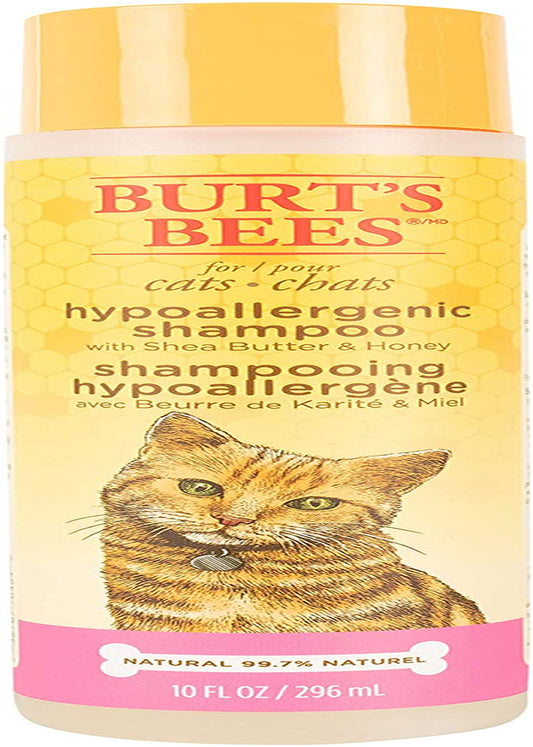 Burt'S Bees for Pets Cat Hypoallergenic Cat Shampoo with Shea Butter & Honey - Best Shampoo for Cats with Dry or Sensitive Skin - Cruelty Free, 10 Fl Oz