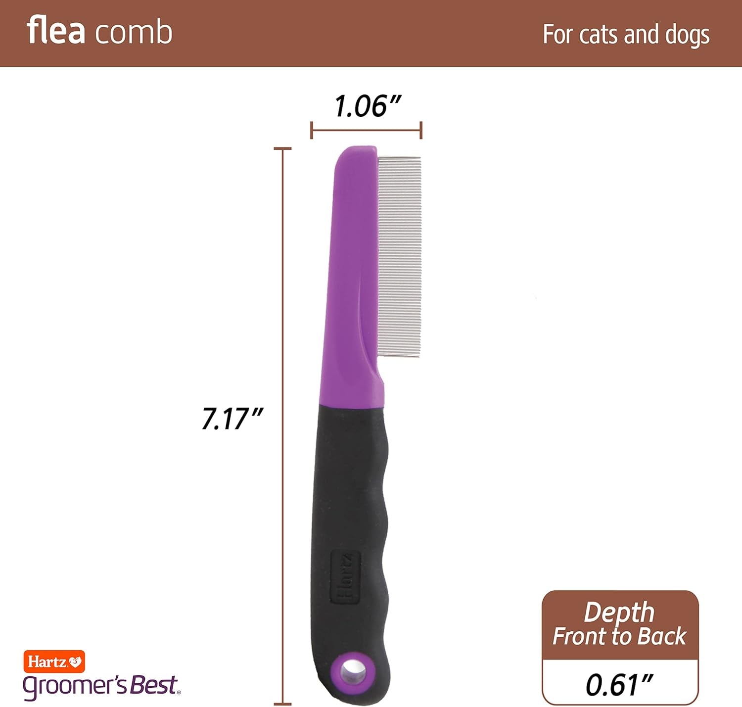 Hartz Groomer'S Best Flea Comb for Dogs and Cats, Fine-Toothed Flea Comb to Remove Fleas & Flea Eggs, Gentle Pet Comb for Detangling or Dematting Face & Paws