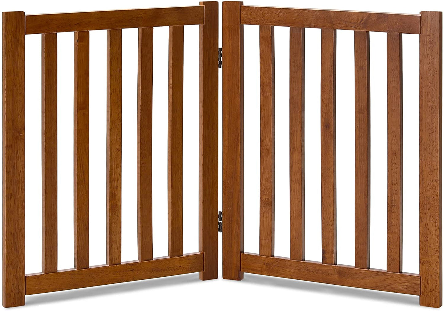 LZRS Solid Hardwood Freestanding Pet Gate,Wooden Dog Gates for Doorways,Nature Wood Dog Gates for the House,Dog Gate for Stairs,Freestanding Indoor Gate Safety Fence,Oak,24" Height-2 Panels