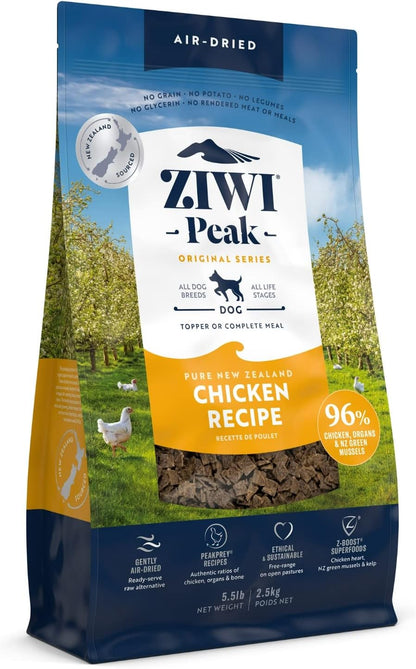 ZIWI Peak Air-Dried Dog Food – All Natural, High Protein, Grain Free and Limited Ingredient with Superfoods (Chicken, 5.5 Lb)