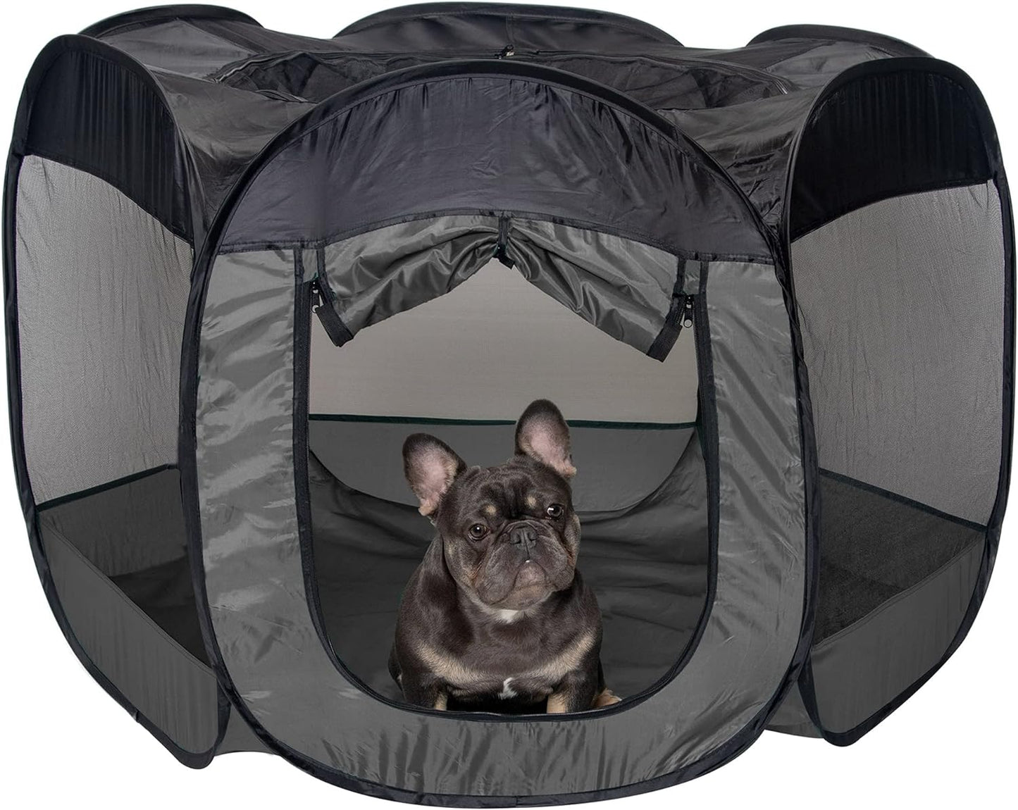 Furhaven Pop up Playpen Pet Tent Playground - Gray, Large