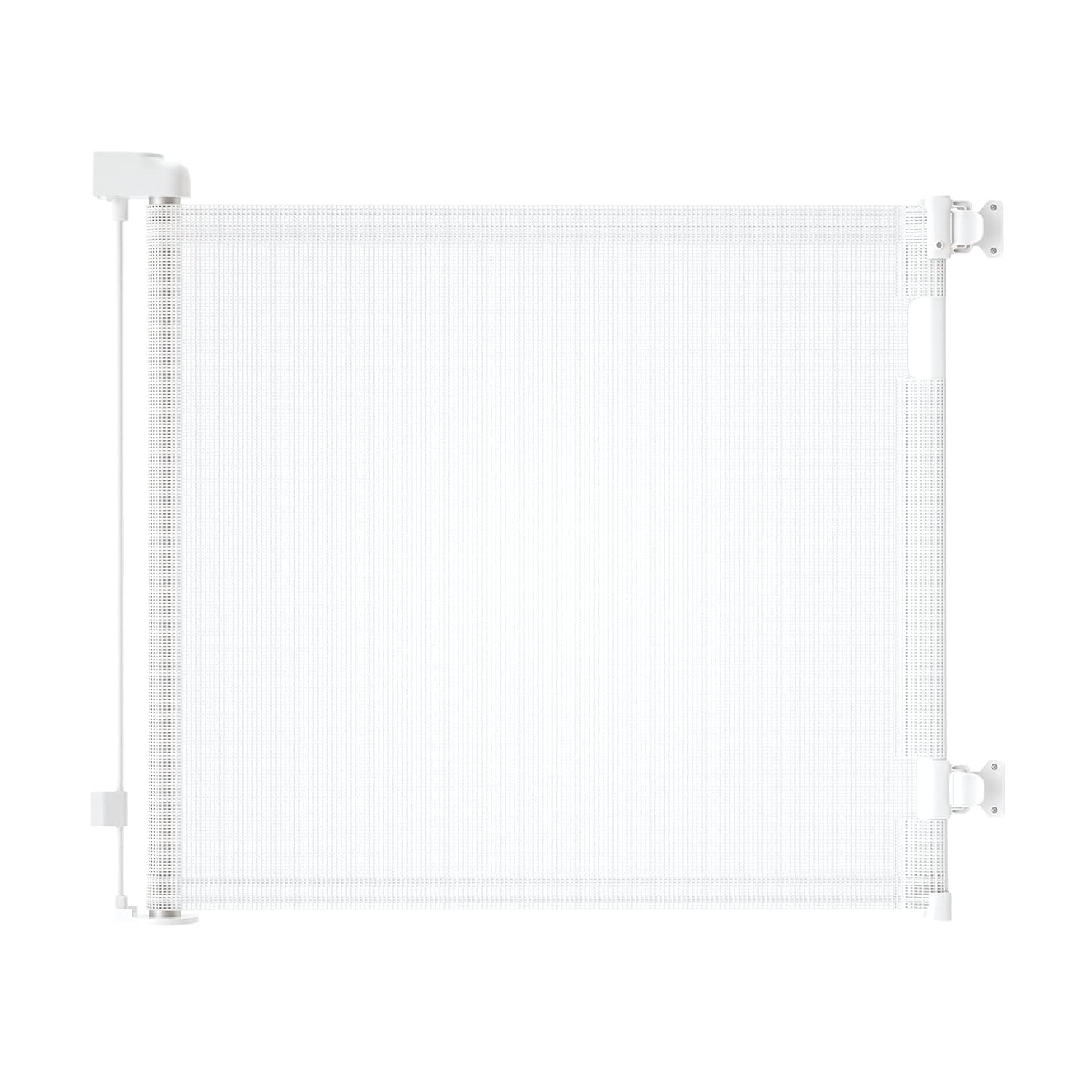 Retractable Baby Gate,Mesh Baby Gate or Mesh Dog Gate,33" Tall,Extends up to 55" Wide,Child Safety Gate for Doorways, Stairs, Hallways, Indoor/Outdoor（White,33"X55"