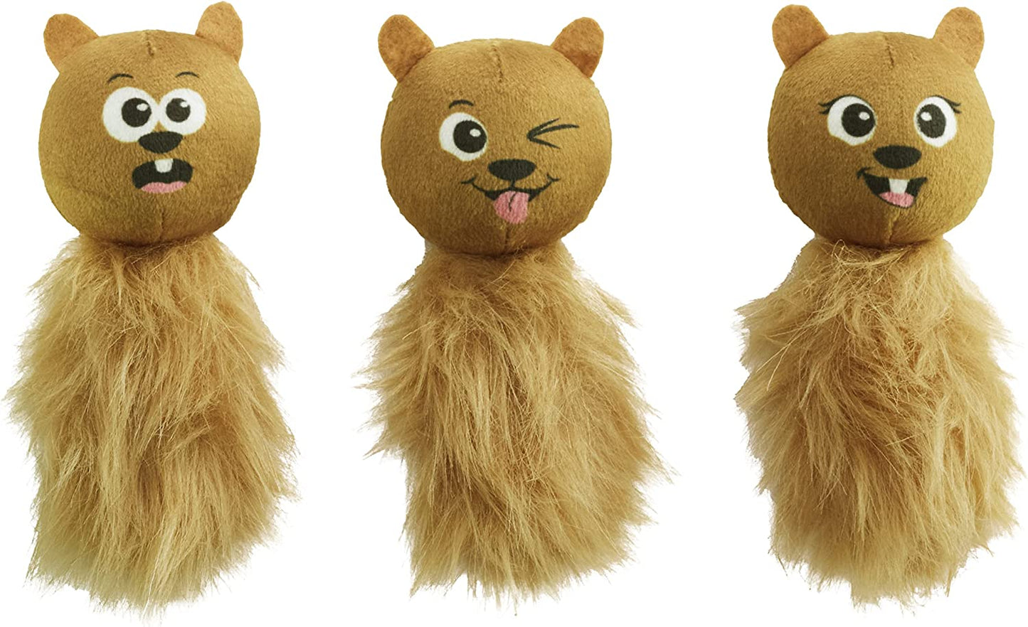 Outward Hound Nina Ottosson Plush Replacement Chipmunk Toys for Snuffle N' Treat Dog Ball Puzzle - 3 Pack