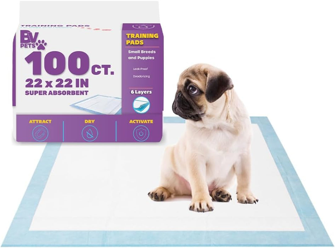 BV Puppy Pads Leak-Proof 50 Count 22"X 22" | Pee Pads for Dogs Quick Absorb 6-Layer- Dog Pee Pads- Dog Pads 50 Pack- Potty Pads for Dogs- Puppy Pee Pads, Pee Pad Training Pads for Dogs, Pet Pee Pads