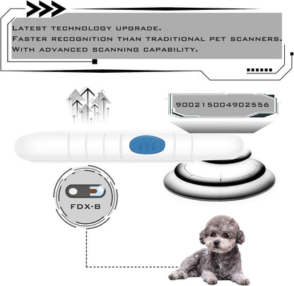 Smoostart Microchip Scanner, ISO11784/85/FDX-B/EMID 128 Records Data Storage Upload to PC Microchip Scanner Reader for Dog/Pet/Cat/Pig/Animal