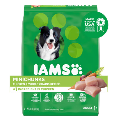 Iams Proactive Health Minichunks Dry Dog Food with Real Chicken and Whole Grains, 40 Lb Bag