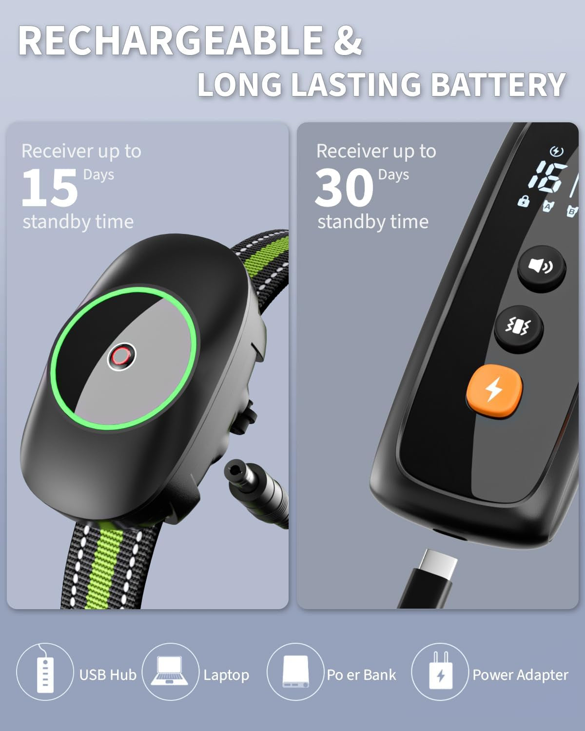 Dog Shock Collar for 2 Dogs, Dog Training Collar with Remote for Large Medium Small Dogs, Rechargeable E-Collar Waterproof Collars with 3 Training Modes, Range up to 3300Ft-Pink