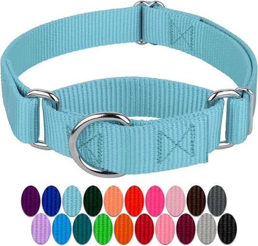 Country Brook Petz - Ocean Blue Martingale Heavy Duty Nylon Dog Collar - 21 Vibrant Color Options (1 Inch Width, Extra Large)