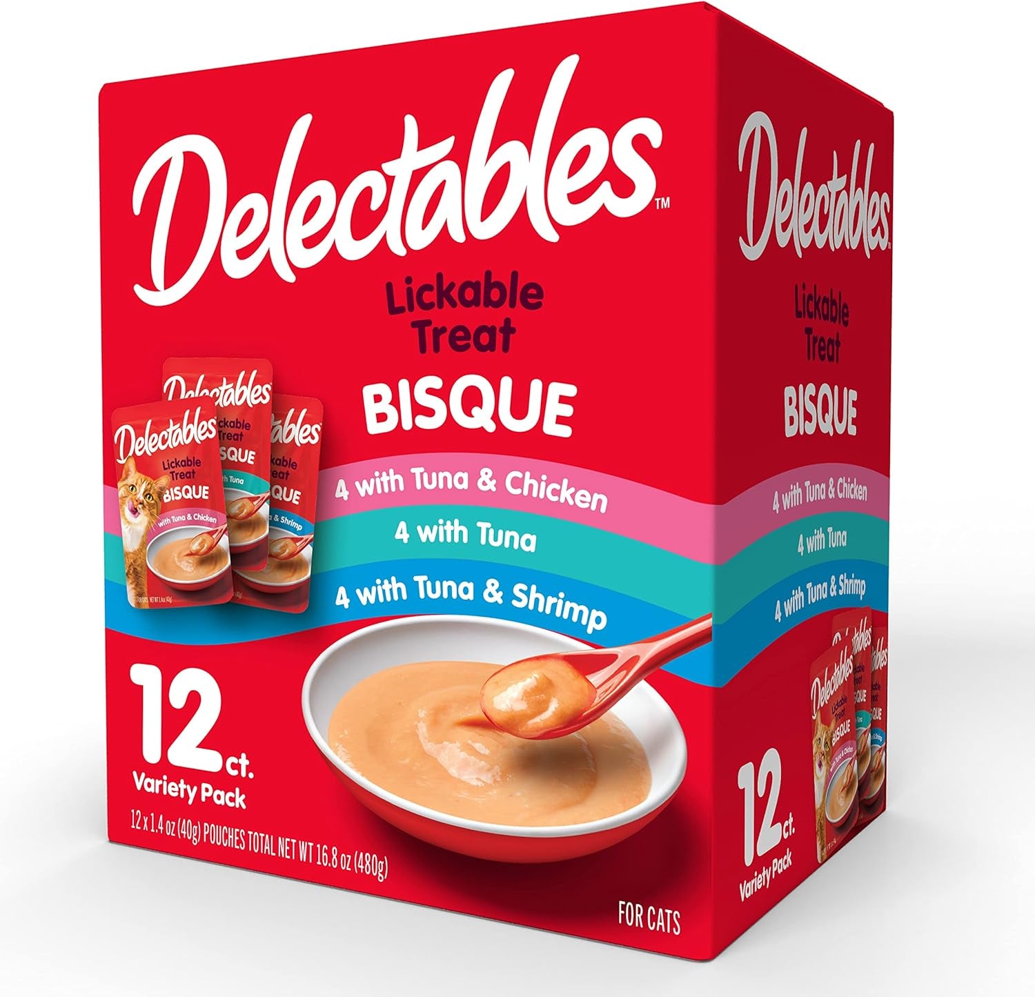 Hartz Delectables Bisque Lickable Wet Cat Treats-12 Pack-Tuna - 3270011057