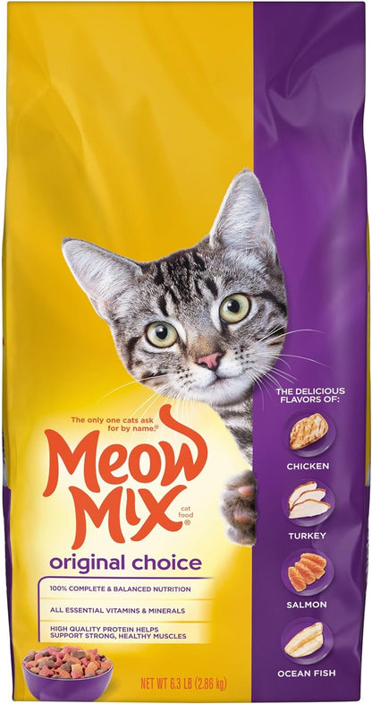 Meow Mix Original Choice Dry Cat Food, 3.15 Pound (Pack of 4), Complete & Balanced Nutrition