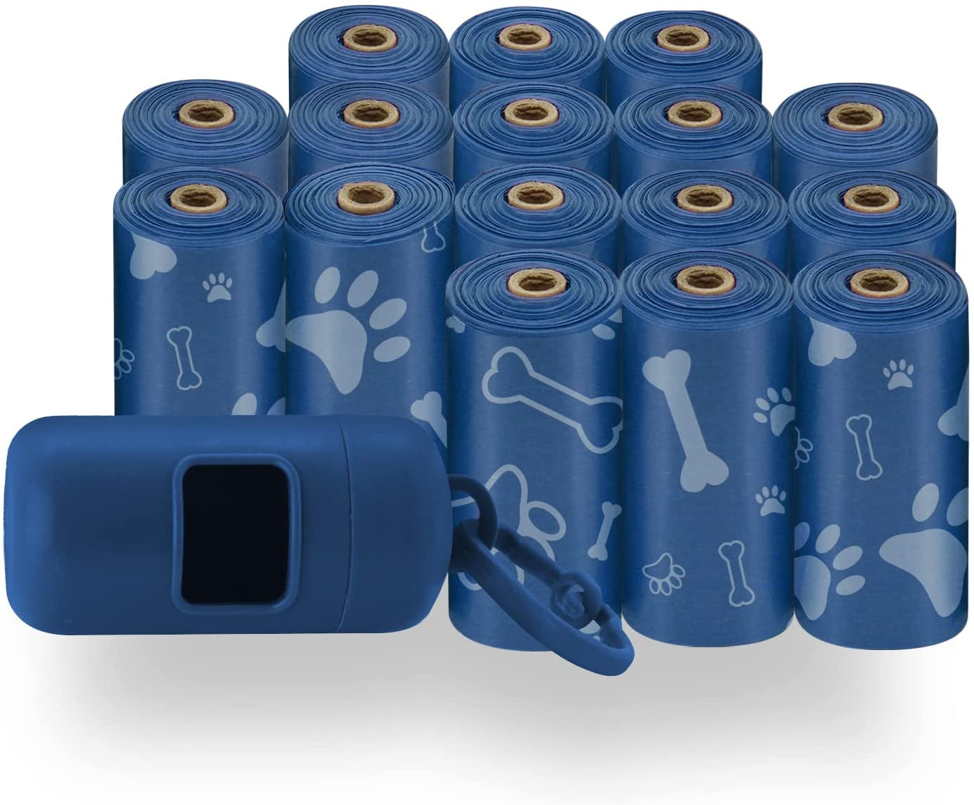 Best Pet Supplies Dog Poop Bags (240 Bags) for Waste Refuse Cleanup, Doggy Roll Replacements for Outdoor Puppy Walking and Travel, Leak Proof and Tear Resistant, Thick Plastic - Royal Blue