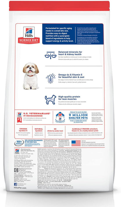 Hill'S Science Diet Dry Dog Food, Adult 7+ for Senior Dogs, Small Bites, Chicken Meal, Barley & Brown Rice Recipe, 5 Lb. Bag