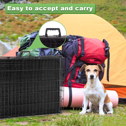 Bestpet 24,30,36,42,48 Inch Dog Crates for Large Dogs Folding Mental Wire Crates Dog Kennels Outdoor and Indoor Pet Dog Cage Crate with Double-Door,Divider Panel, Removable Tray (Pink, 36")