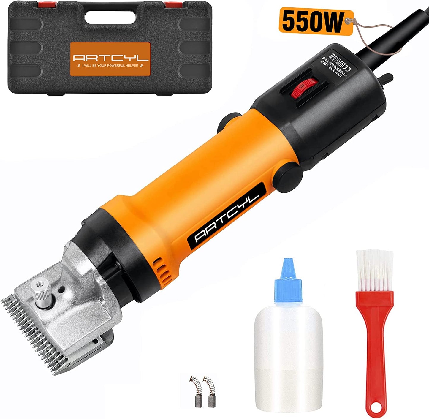 550W Horse Clippers, Professional Electric Grooming kit for Horses Equine Goat Pony Cattle and Large Thick Coat Animals, Farm Livestock Animal Clippers