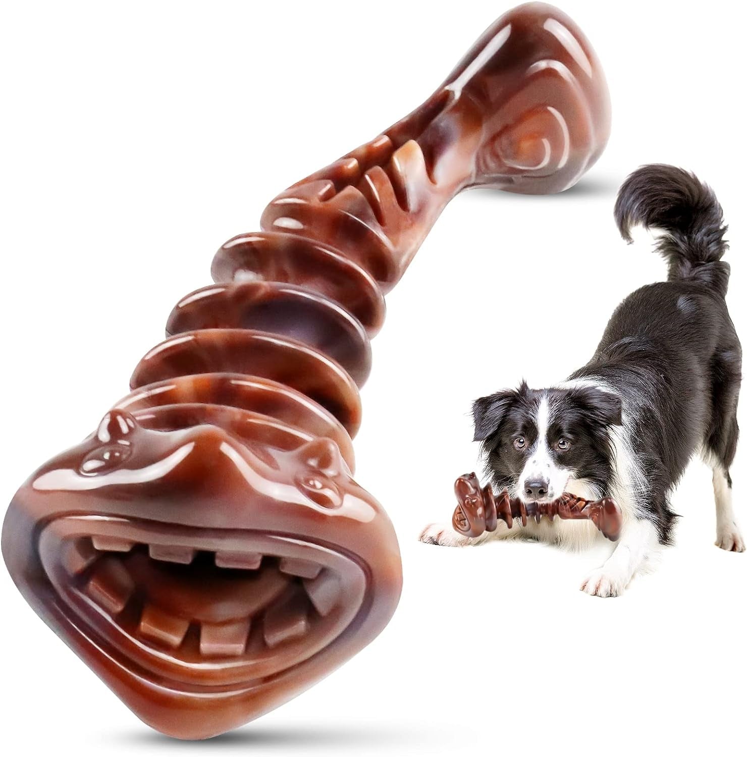 Dog Chew Toys for Aggresive Chewers：Dog Toys for Large Dogs - Heavy Duty Dog Toys - Indestructible Dog Toys for Medium/Large Dogs Breed (Coffee)