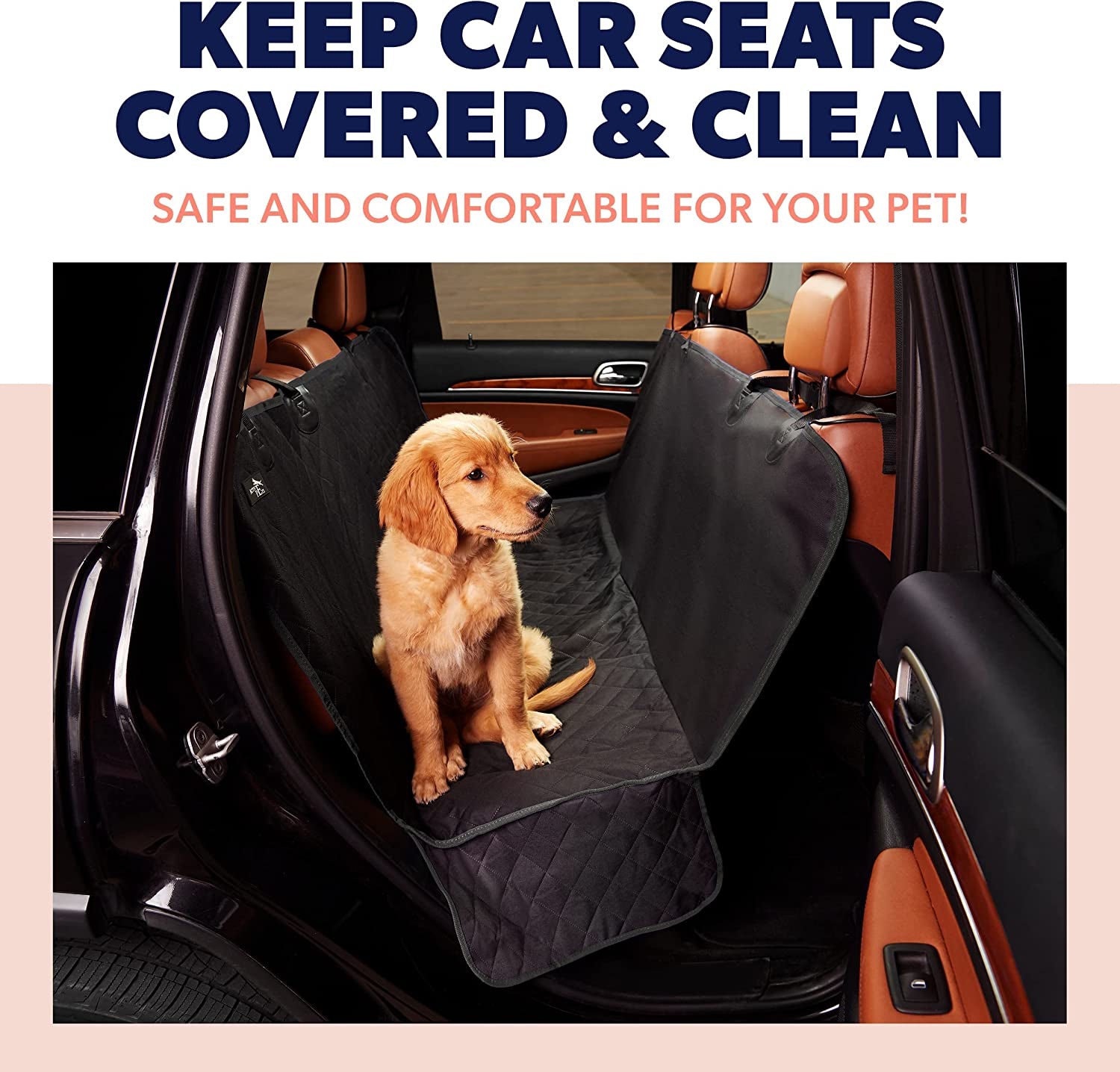 Active Pets Dog Car Seat Cover for Back Seat - Durable, Nonslip, Waterproof 600D Cotton 3-In-1 Hammock - Protector against Dirt, Shedding and Scratching for Large Suvs and Trucks XL