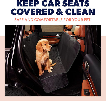 Active Pets Dog Car Seat Cover for Back Seat. Car Seat Protector Dog Hammock for Car - Waterproof Pet Back Seat Cover for Trucks, Sedans & Suvs - Use with Chom Chom Roller Pet Hair Remover. Black XL