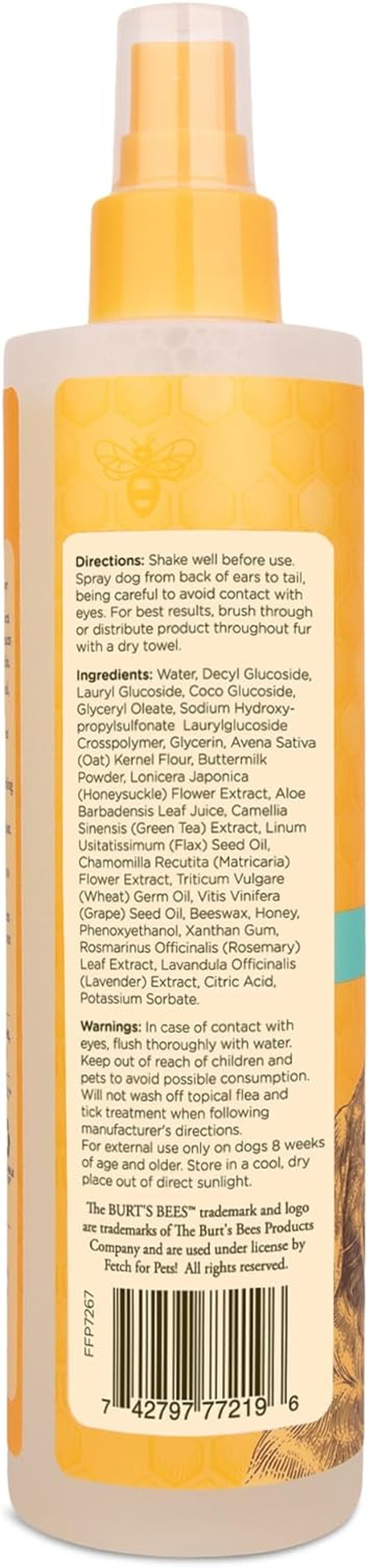 Burt'S Bees for Pets Natural Itch Soothing Spray with Honeysuckle | Best Anti-Itch Spray for Dogs with Itchy Skin | Cruelty Free, Sulfate & Paraben Free - Made in the USA, 10 Oz