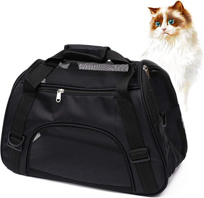 Pet Carrier Soft-Sided Carriers for Cat Carriers Dog Carrier for Small Medium Cats Dogs Puppies Pet Carrier Airline Approved up to 15 Lbs Cat Dog Pet Travel Carrier (Small, Black)