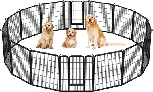 Yaheetech Dog Playpen Outdoor,16 Panel Fence 40" High Pet Pen for Large/Medium/Small Dogs Heavy Duty Exercise Puppy/Cat/Rabbit/Small Animals Portable Rv/Camping/Garden