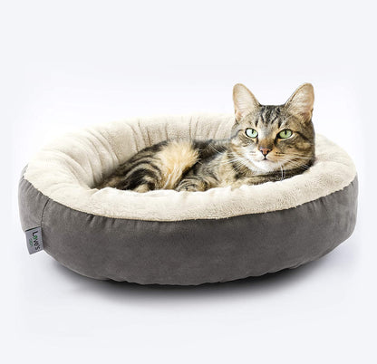 Love'S Cabin round Donut Cat and Dog Cushion Bed, 20In Pet Bed for Cats or Small Dogs, Anti-Slip & Water-Resistant Bottom, Super Soft Durable Fabric Pet Beds, Washable Luxury Cat & Dog Bed Olive Green