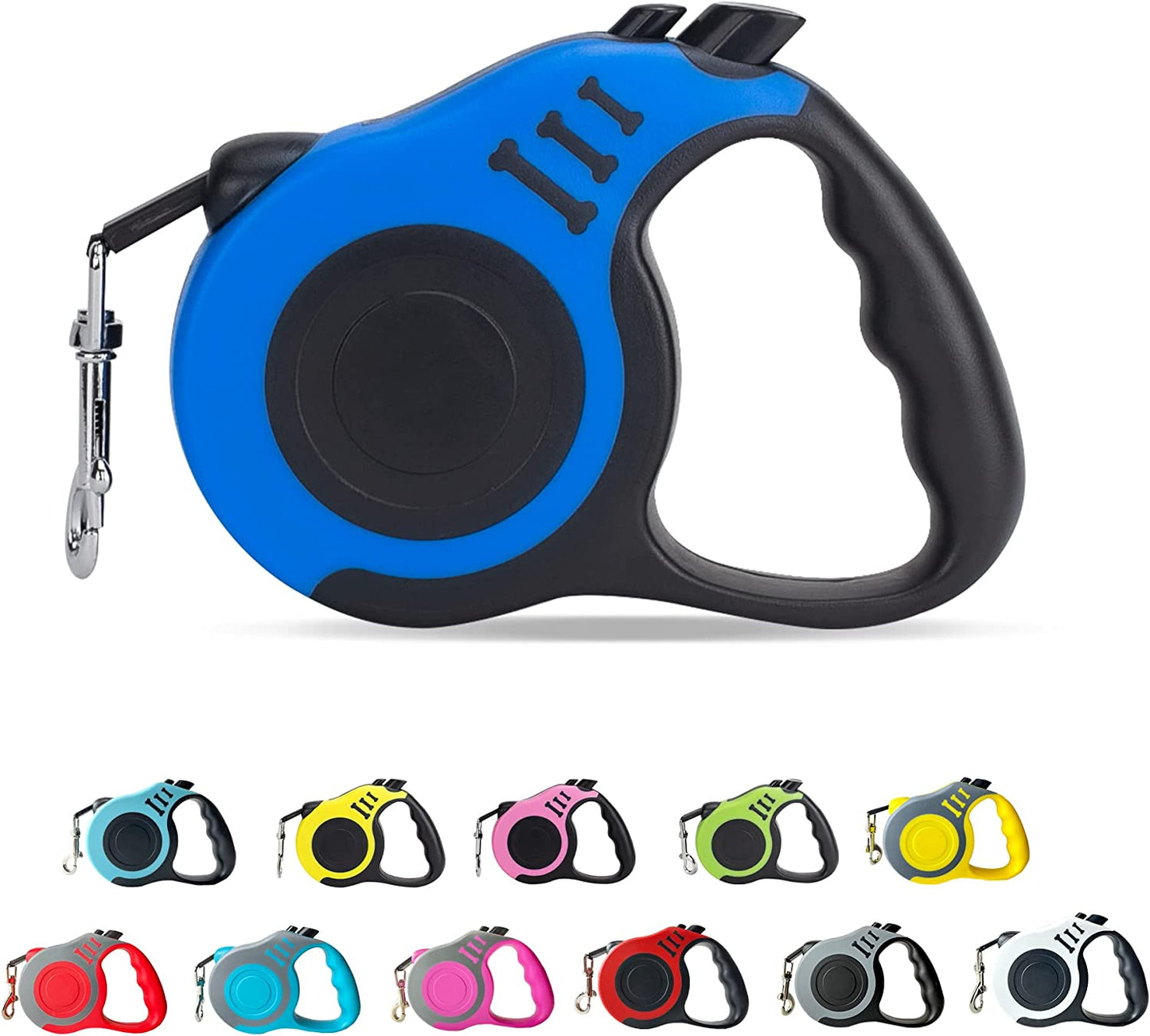 Retractable Dog Leash Automatic Telescopic Tractor Dog Tape, Pet Tape 10/16 FT Durable and Convenient, with Folding Bowl, Dispenser, Rubbish Bags, Suitable for Small and Medium Dogs