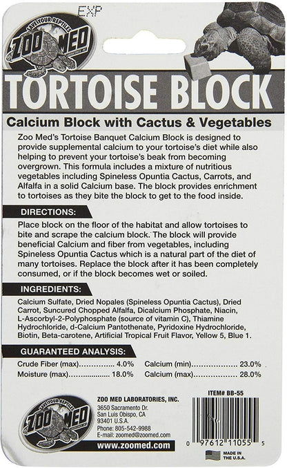 Zoo Med Tortoise Cacium Banquet Block with Cactus & Vegetables (Pack of 1)