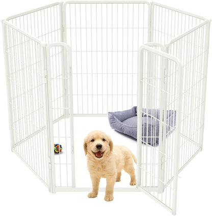 FXW Homeplus Dog Playpen Designed for Indoor Use, 40" Height for Large Dogs, White│Patented