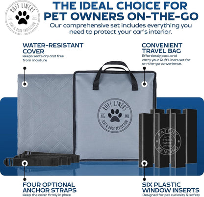 Dog Car Seat Cover for Back Seat - Dog Car Hammock - Waterproof Car Seat Protector - Door-To-Door Protection for Full-Size Trucks & Suvs