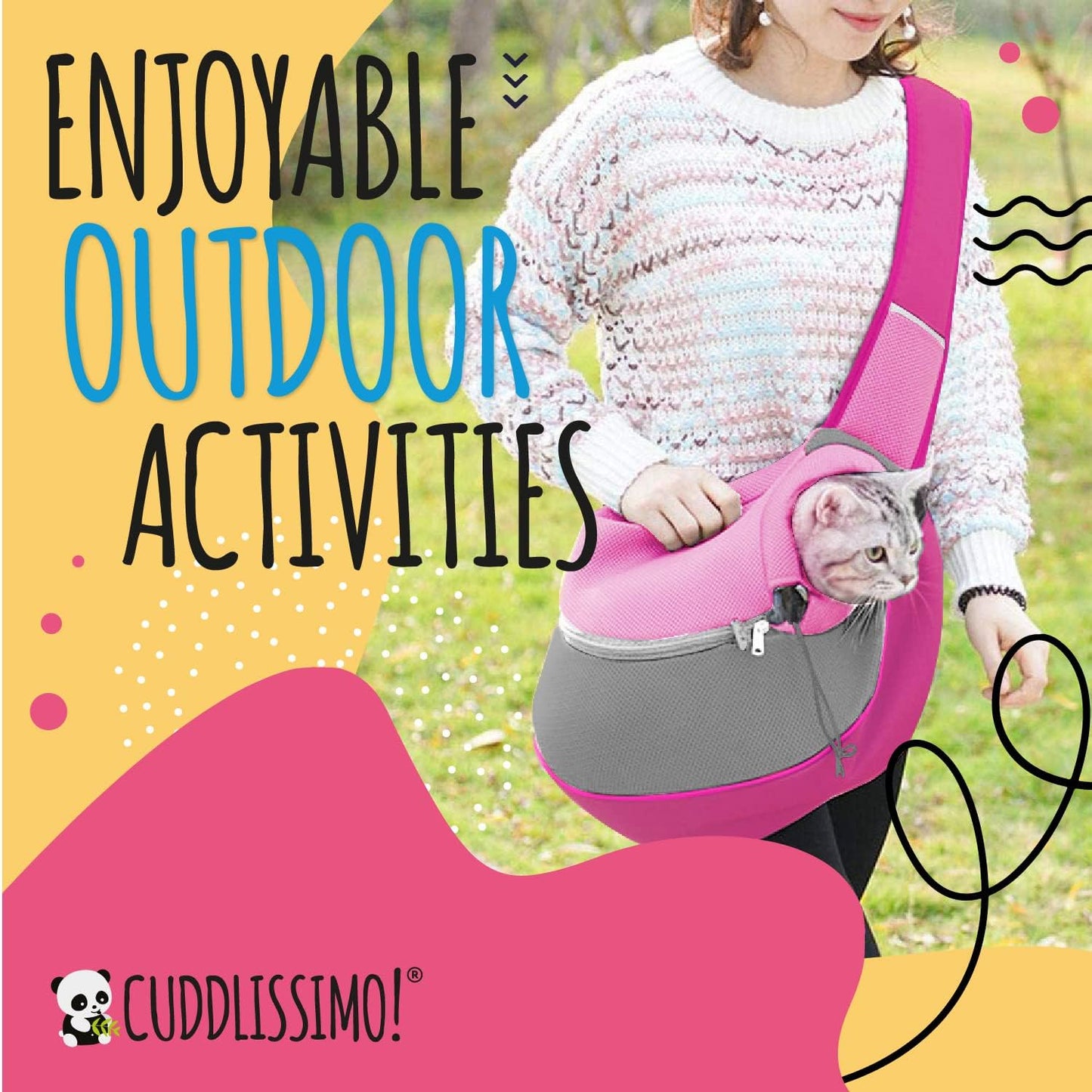 Pet Sling Carrier - Small Dog Puppy Cat Carrying Bag Purse Pouch - for Pooch Doggy Doggie Yorkie Chihuahua Baby Papoose Bjorn - Hiking Travel Front Chest Body Holder Pack to Wear (Green)