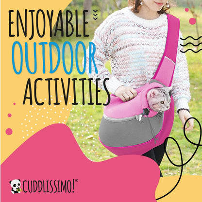 Pet Sling Carrier - Small Dog Puppy Cat Carrying Bag Purse Pouch - for Pooch Doggy Doggie Yorkie Chihuahua Baby Papoose Bjorn - Hiking Travel Front Chest Body Holder Pack to Wear (Green)