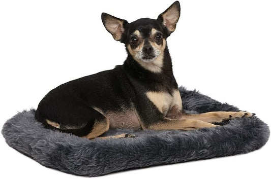 Midwest Homes for Pets Bolster Dog Bed 18L-Inch Gray Dog Bed or Cat Bed W/ Comfortable Bolster | Ideal for "Toy" Dog Breeds & Fits an 18-Inch Crate | Easy Maintenance Machine Wash & Dry