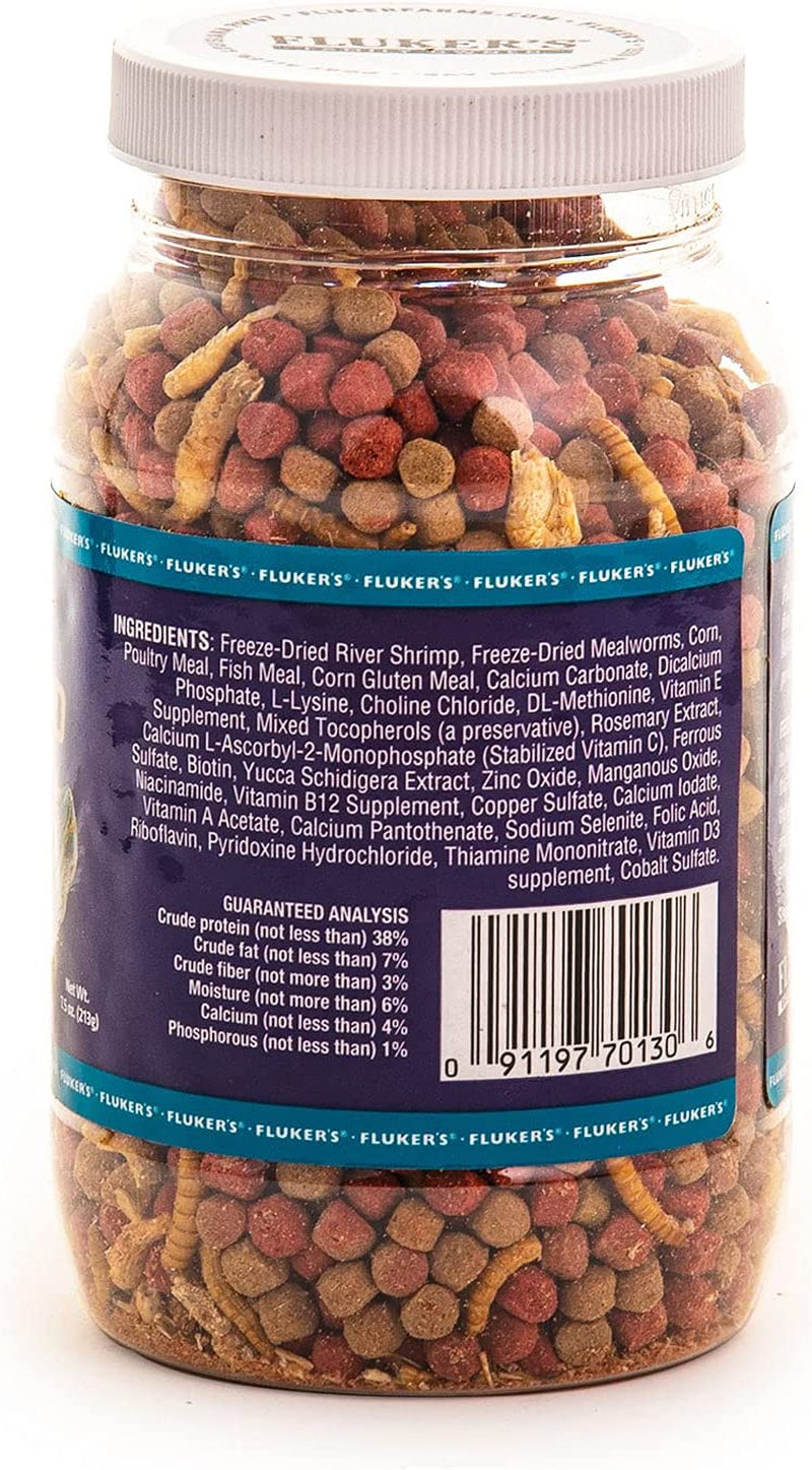 Fluker's Buffet Blend Aquatic Formula, Turtle Food with Freeze, Dried Shrimp, Mealworms, and Vitamin Enriched Pellets, 7.5 oz