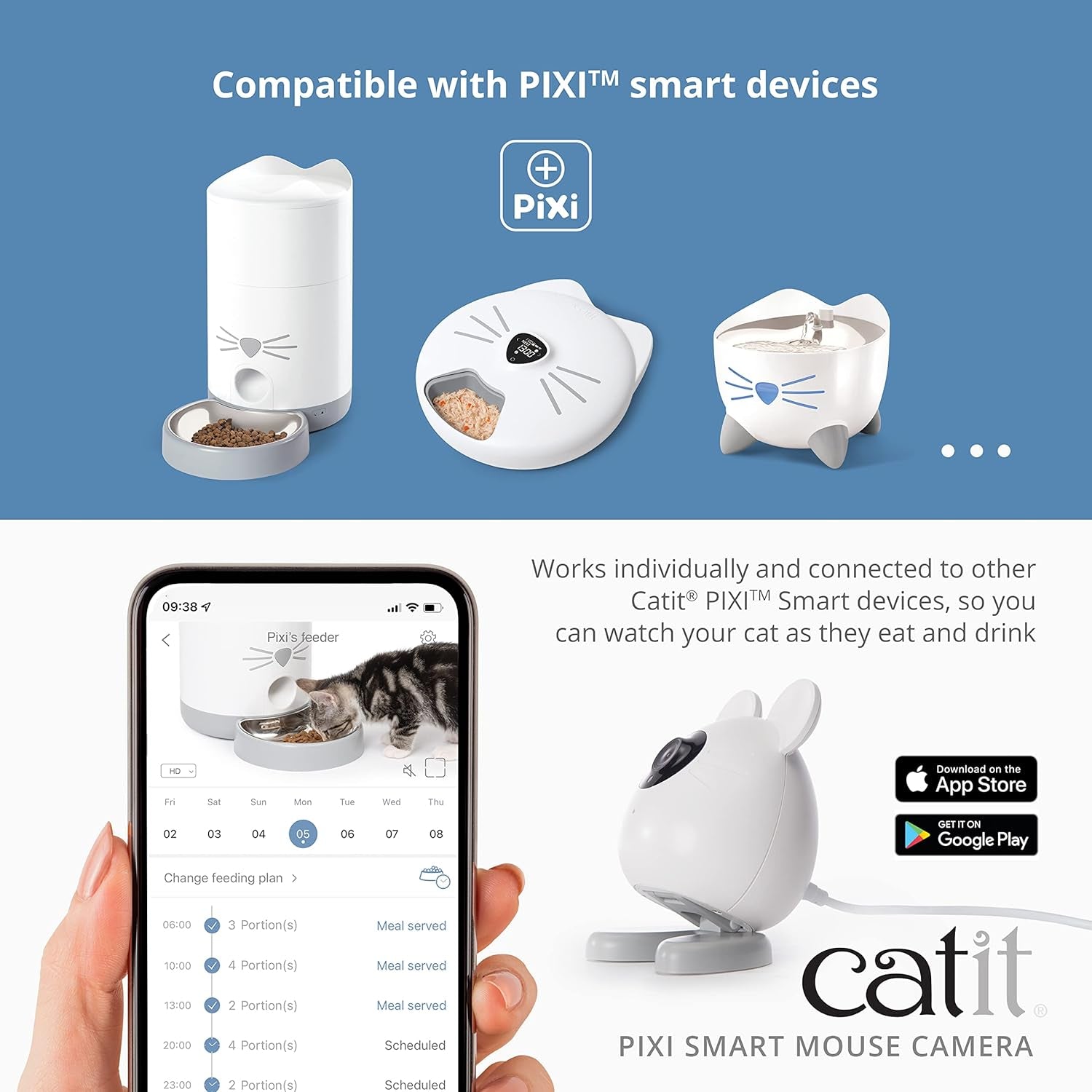 Catit PIXI Smart Mouse Camera, App-Controlled Pet Camera for Cats