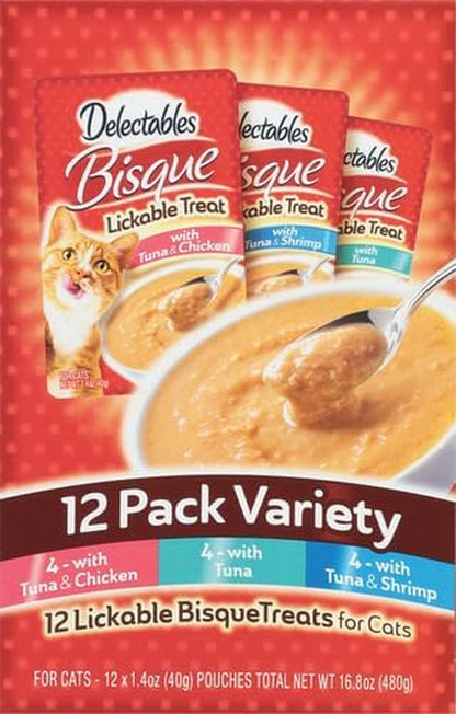 Hartz Delectables Bisque Lickable Wet Cat Treats-12 Pack-Tuna - 3270011057