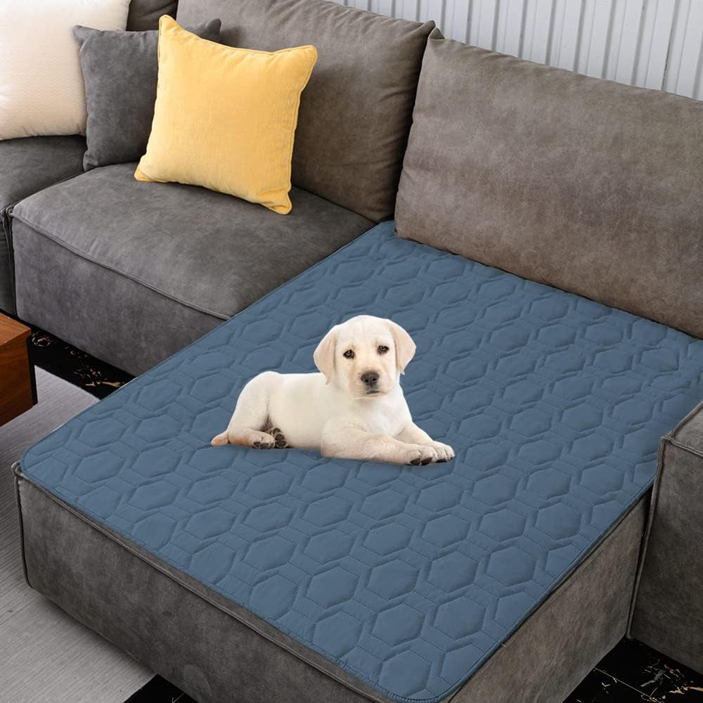 Waterproof and Non-Slip Dog Bed Cover and Pet Blanket Sofa Pet Bed Mat ，Car Incontinence Mattress Protectors Furniture Couch Cover for Most Cats Dogs, Pets<40X50- Navy Blue>