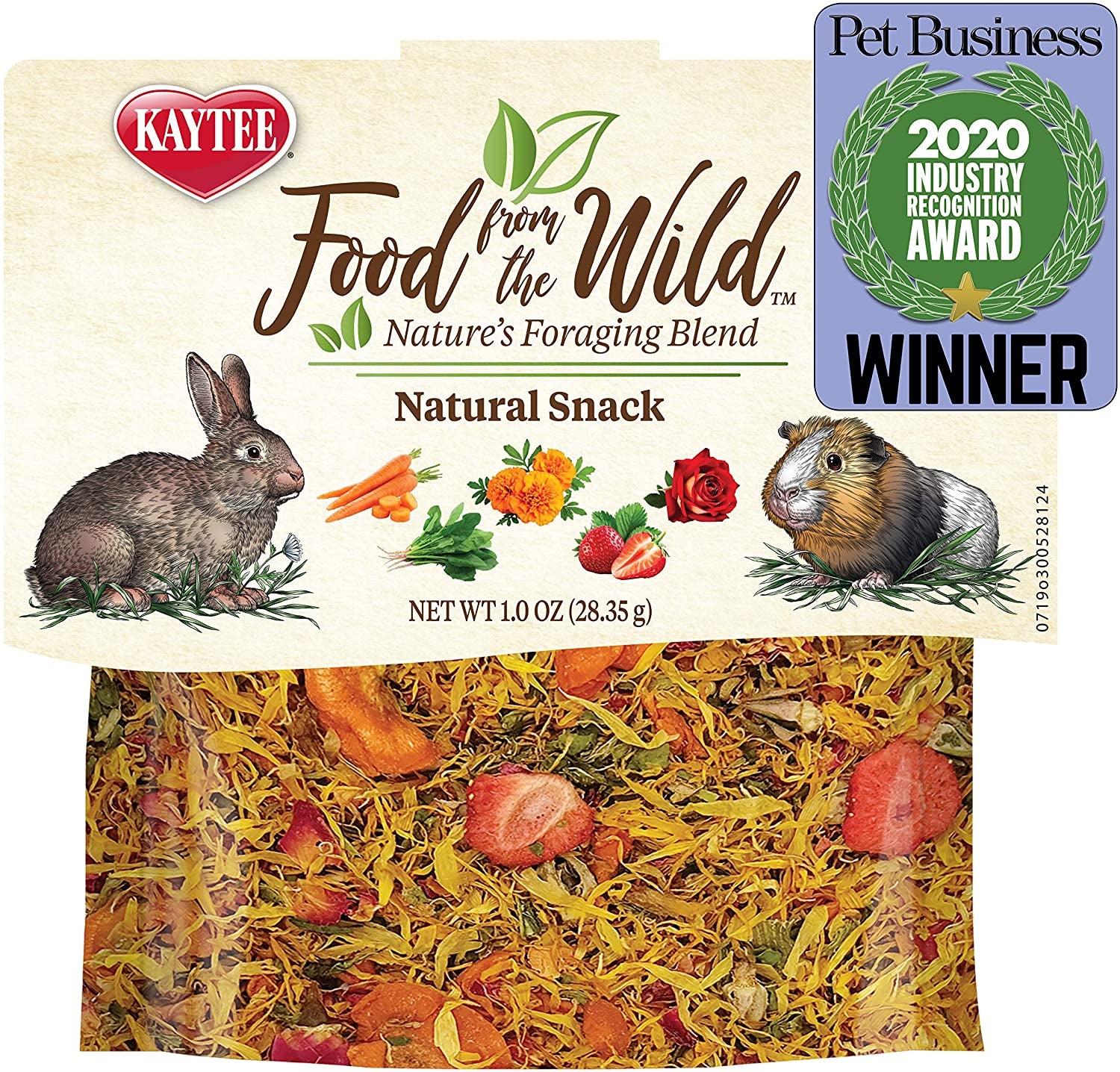 Kaytee Food from The Wild Natural Snack for Pet Rabbits, Guinea Pigs And Other Small Animals, 1 Ounce