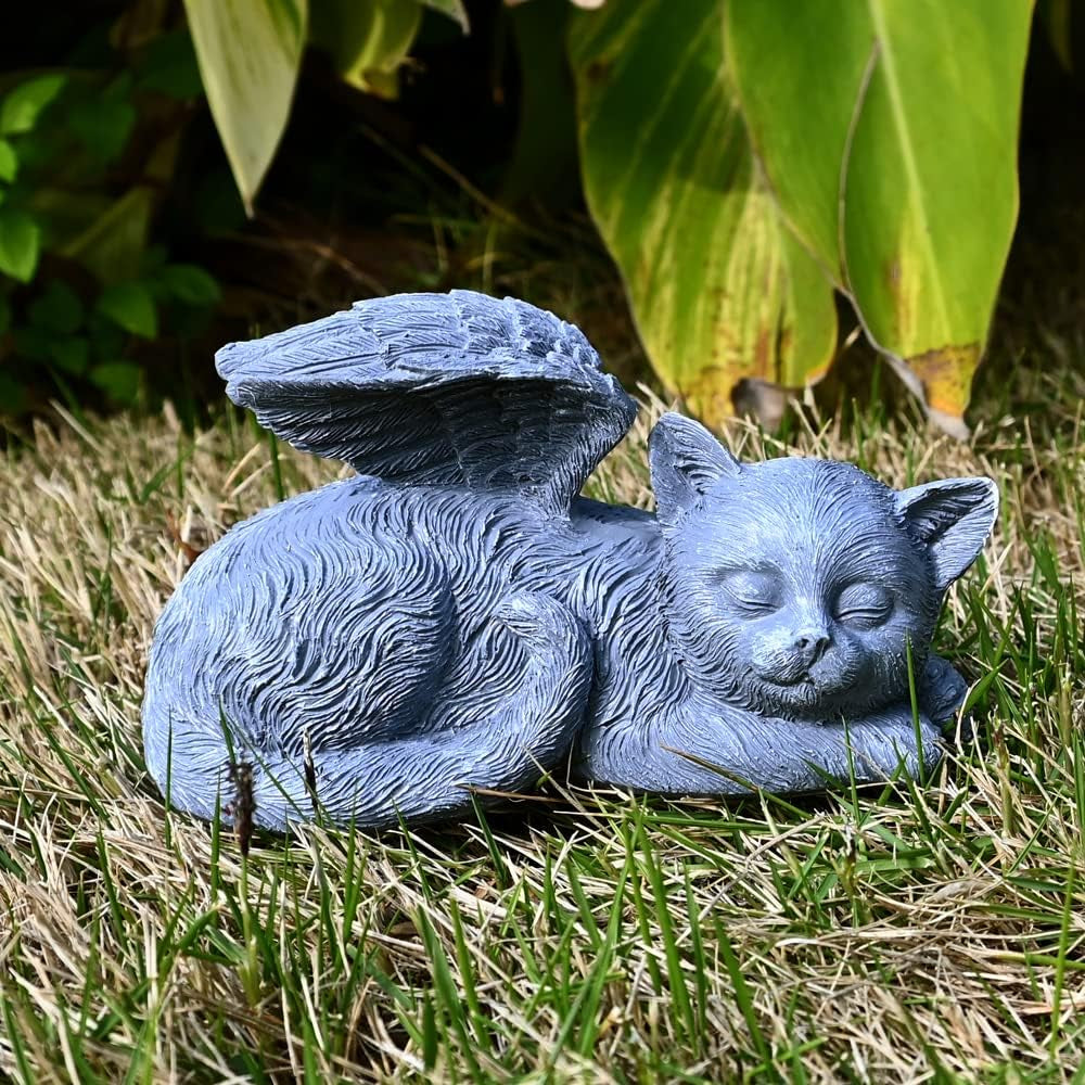 Angel Dog Memorial Stones Statue Sleeping Ornament for Passing Away Bereavement Pet Loss Sympathy Memory Gifts Remembrance