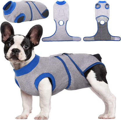 Kuoser Recovery Suit for Dogs Cats after Surgery, Professional Pet Recovery Shirt Dog Abdominal Wounds Bandages, Substitute E-Collar & Cone,Prevent Licking Dog Onesies Pet Surgery Recovery Suit