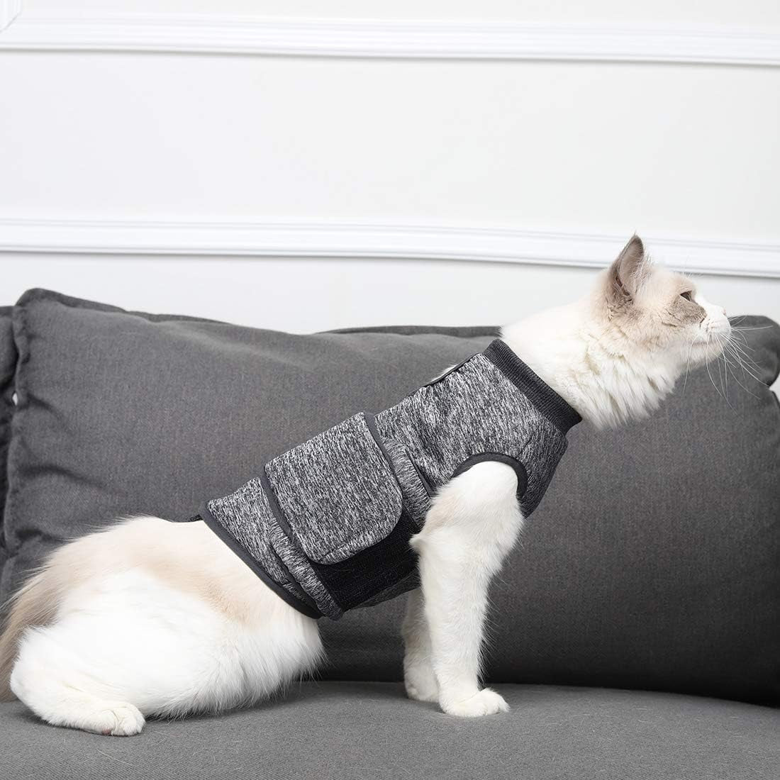 Coppthinktu Cat Anxiety Jacket, Anxiety Vest for Cats, Cat anti Anxiety Vest, Shirt for Cat, Cats Calming Wrap Vet Recommended Calming Solution Vest for Fireworks, Travel, Separation