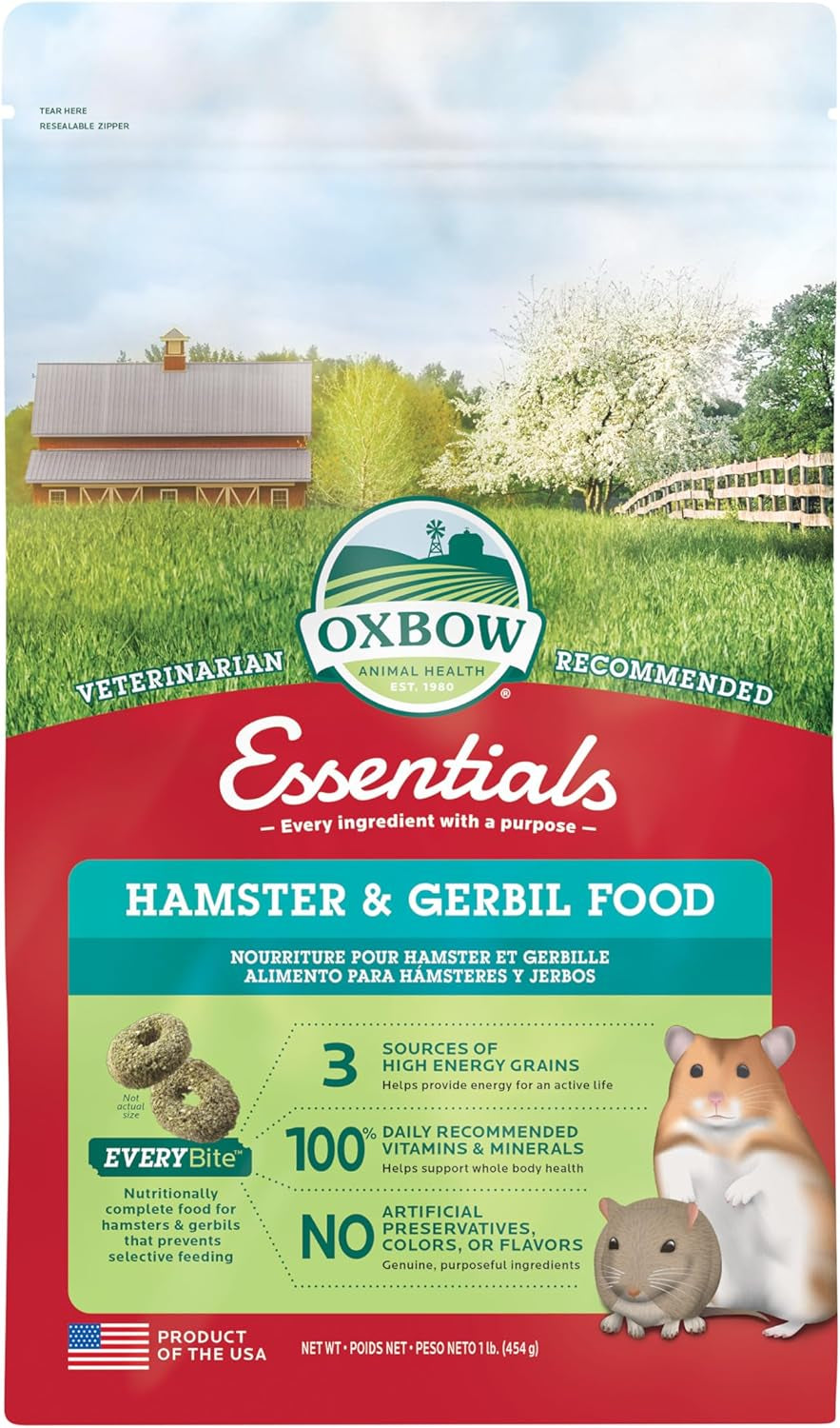 Oxbow Essentials Hamster Food and Gerbil Food - All Natural Hamster and Gerbil Food - 1 lb.