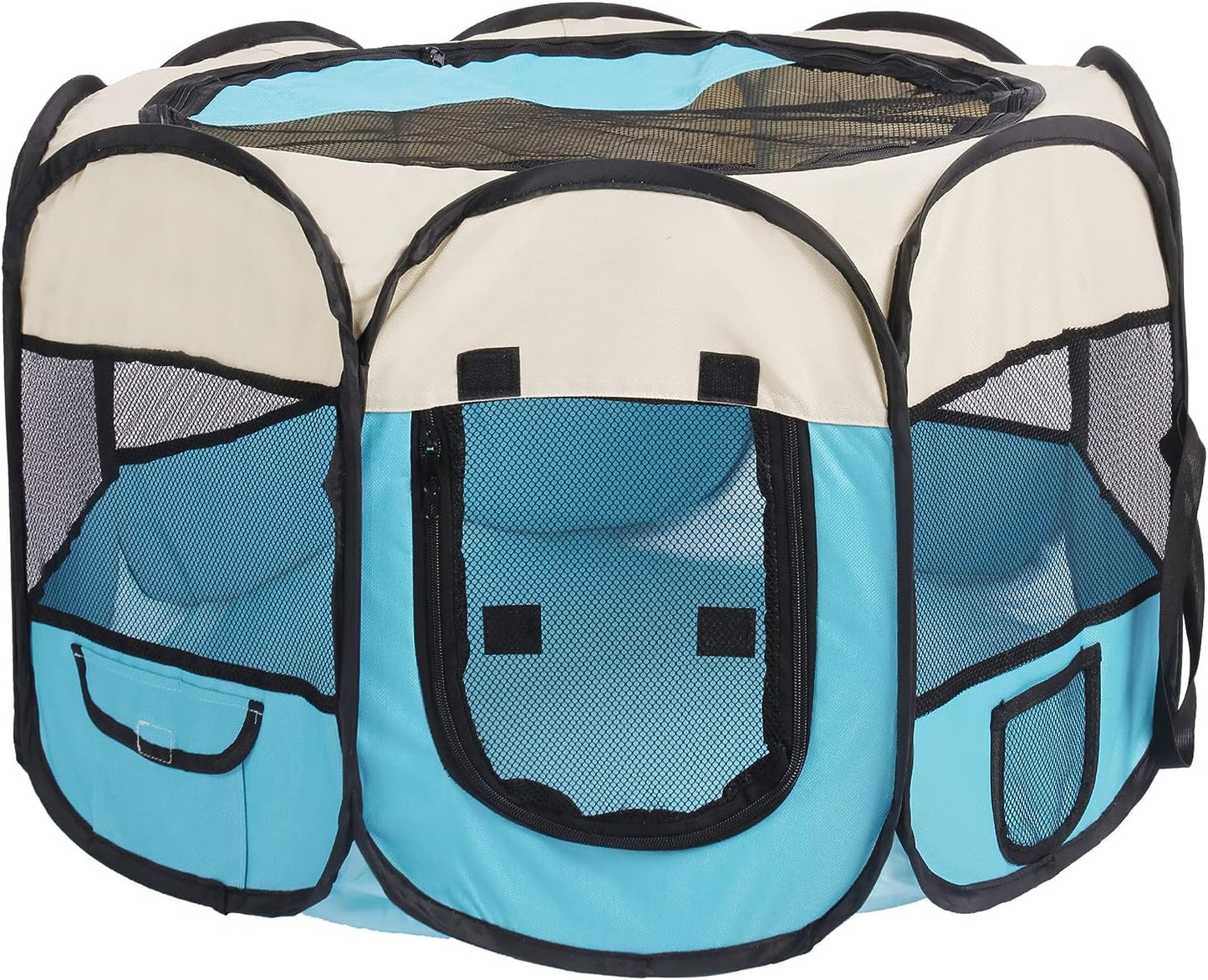 Pet Puppy Dog Playpen Cat Playpen Small Dog Cat Tent Crates Cage Pet Cat Playpen Portable Foldable Dog Playpen Indoor Outdoor Pet Tent Playground 29X16 Pop up Pet Play Pen (29X16 Blue