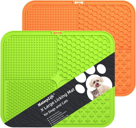 Mateeylife Licking Mat for Dogs and Cats, Premium Lick Mats with Suction Cups for Dog Anxiety Relief, Cat Lick Pad for Boredom Reducer, Dog Treat Mat Perfect for Bathing Grooming Etc.