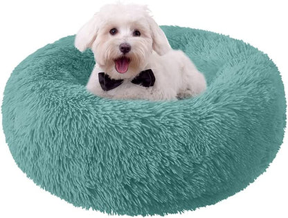 Dog Bed for Small Medium Large Dogs, 24 Inch Calming Dogs Bed, Washable-Round Cozy Soft Pet Bed for Puppy and Kitten with Slip-Resistant Bottom